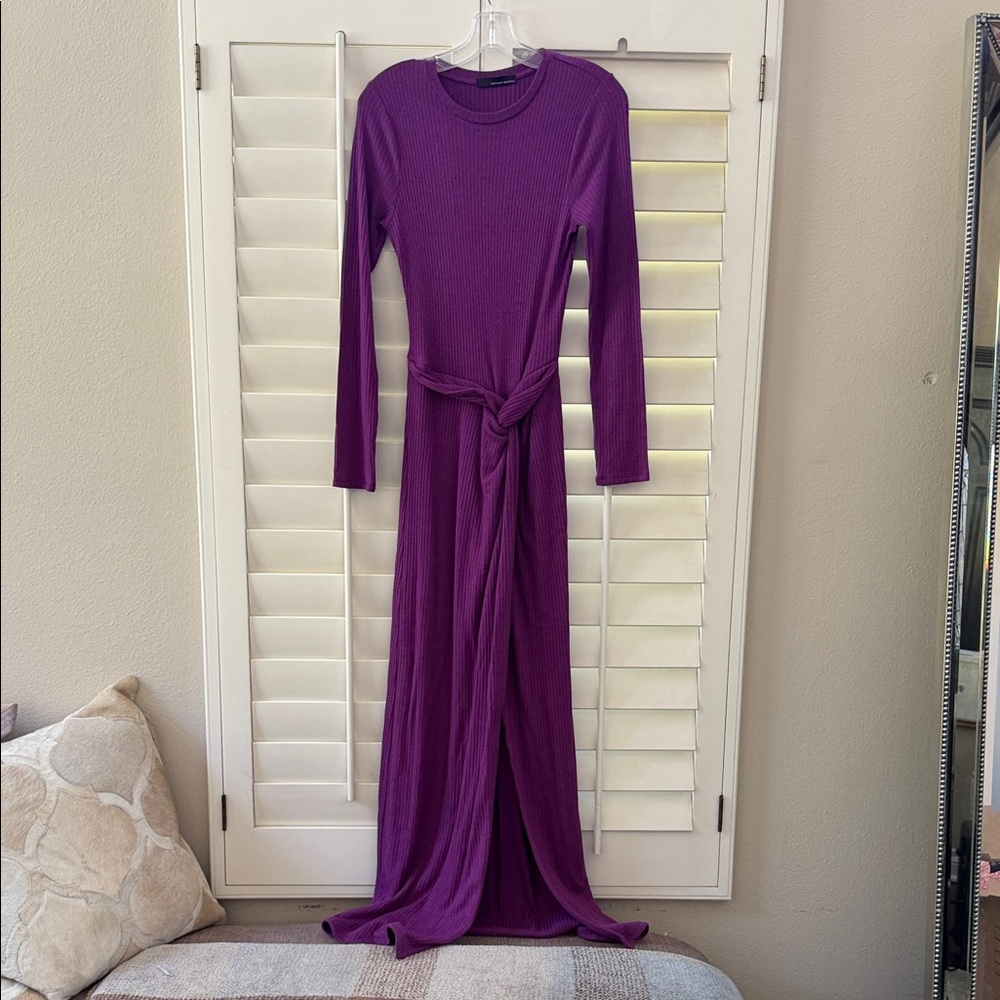 Chic Long Sleeve Purple Maxi Dress
